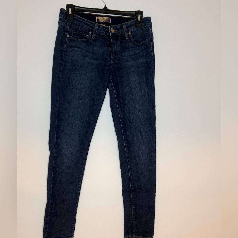 PAIGE Dark Blue Peg Skinny Jeans